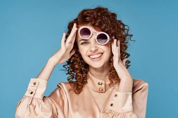 Poster - portrait of beautiful girl with perfect skin looking at camera