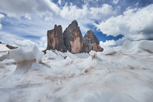 Landscape Of The Three Peaks Of Lavaredo (Tre Cime Di Lavaredo), Dolomites, Italy