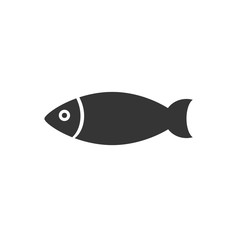 Poster - Fish icon template color editable. Fish symbol vector sign isolated on white background. Simple logo vector illustration for graphic and web design.