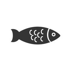 Poster - Fish icon template color editable. Fish symbol vector sign isolated on white background. Simple logo vector illustration for graphic and web design.