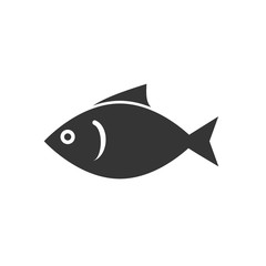 Poster - Fish icon template color editable. Fish symbol vector sign isolated on white background. Simple logo vector illustration for graphic and web design.