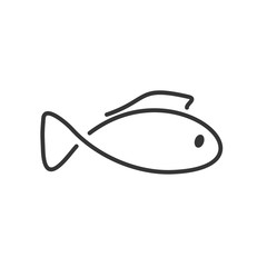 Poster - Fish icon template color editable. Fish symbol vector sign isolated on white background. Simple logo vector illustration for graphic and web design.