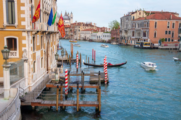 Wall Mural - Famous view on Venice, Italy. Venezia cityscape. Venice Grand Canal with boats