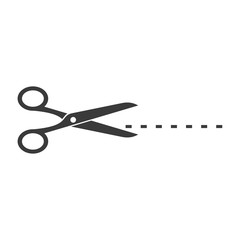 Poster - Black scissors cut line icon template color editable. Scissors cut line symbol vector sign isolated on white background. Simple logo vector illustration for graphic and web design.