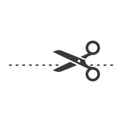 Poster - Black scissors cut line icon template color editable. Scissors cut line symbol vector sign isolated on white background. Simple logo vector illustration for graphic and web design.