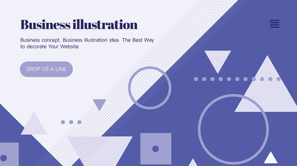 Wall Mural - Vector landing page template with shapes, text