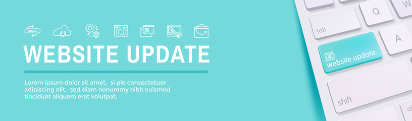 Website Update Icon Set with Web Header Banner