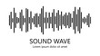 Sound wave. Audio equalizer. Detailed black lines on white background. Musical concept. Abstract vector illustration.