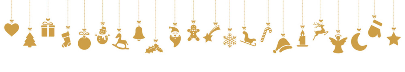 Wall Mural - collection of hanging christmas icons