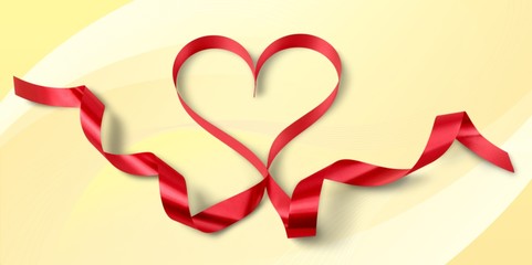 Canvas Print - St. Valentine's Day, Heart from a ribbon