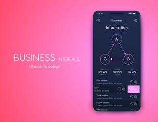 Vector graphics mobile infographics with three options. Template for creating mobile applications, workflow layout, diagram, banner, web design, business reports with 3 steps