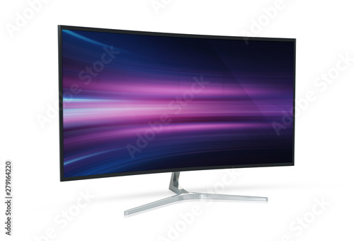 Fotografía Modern computer monitor mockup isolated on white 3d rendering