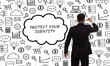 © Egor - Business, technology, internet and networking concept. Young entrepreneur showing keyword: Protect your identity