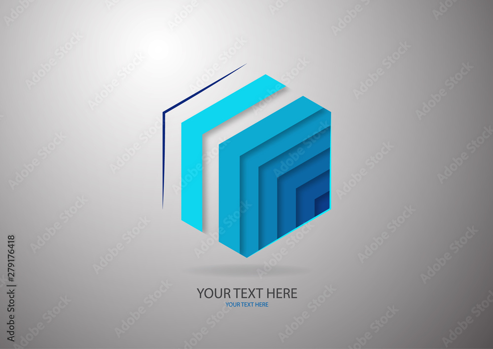 Vector de Stock Abstract hexagon with stripes of different shades of ...