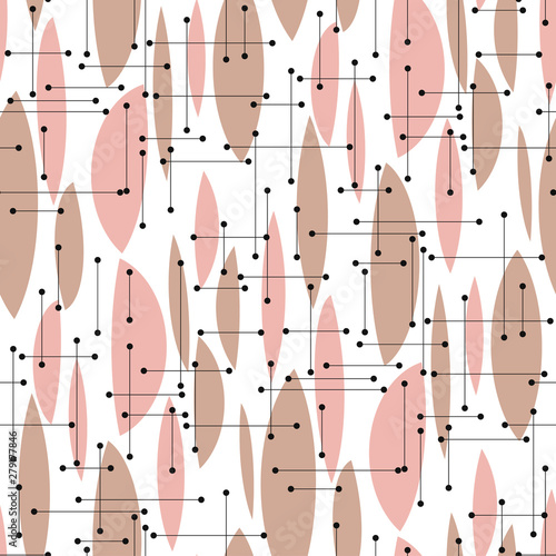Middle age style taupe colors seamless pattern