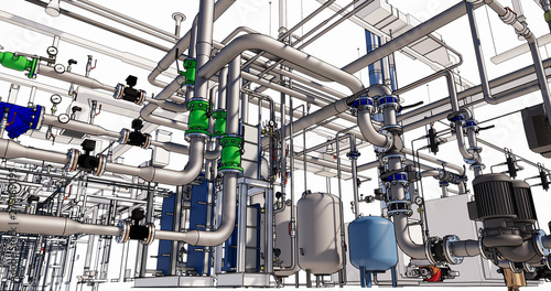 Cuadros en Lienzo BIM model conceptual visualization of the utilities of the building
