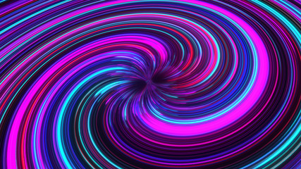 Wall Mural - 3D rendering, science fiction background of glowing particles with depth and bokeh Line and square particles, pink gold surface