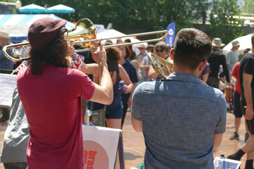 Trombone player entertains the crowd