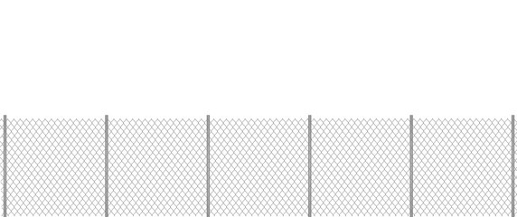 Metallic chain fence. vector illustration