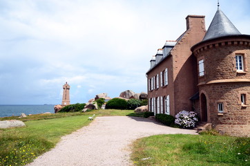 Wall Mural - Pink Granit Coast or Cote de Granit Rose in Brittany, France