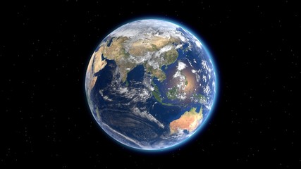 Wall Mural - flying over the earth's surface, 3d rendering.