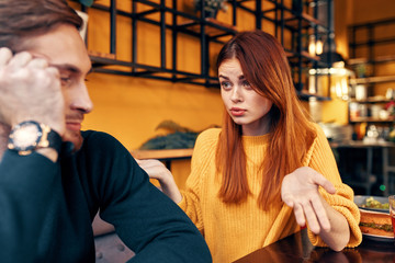 young couple in restaurant