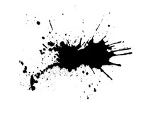 Black Spots Of Paint On A White Background. Vector