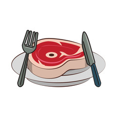 Sticker - Tasty barbecue grilled food cartoon