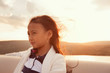 © Cavan for Adobe - Girl (8-9) in white blouse on ferry