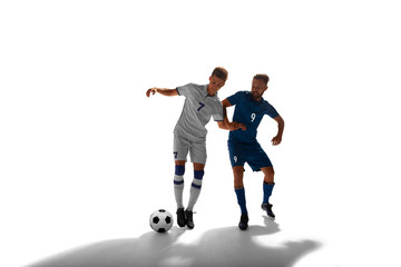 Sticker - Soccer players isolated on white.