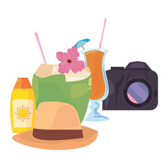 Sticker - summer time holiday icon vector ilustration