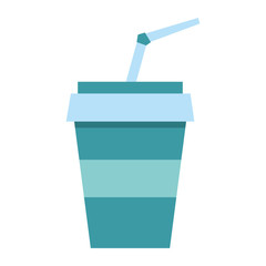 Canvas Print - Soda drink cup with straw