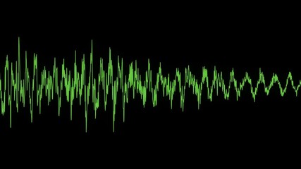 Wall Mural - Audio spectrum or waveform, animation, sound waveform on black background. Audio signal.