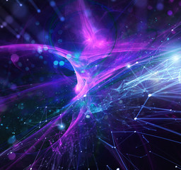 Wall Mural - Abstract internet connection network background with motion effects.