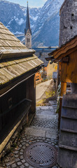 Wall Mural - Views of the Hallstatt architecture. Location famous place , Austria, region of Salzkammergut, Europe. 