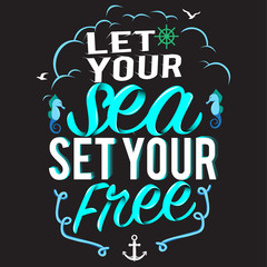 Let Your Sea Set Your Free Typography Vector Design