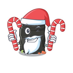 Sticker - Santa with candy garbage bag behind the character door