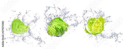 レタスと水しぶき みずみずしいレタス Stock Photo Adobe Stock