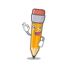 Sticker - Okay pencil isolated with in the mascot