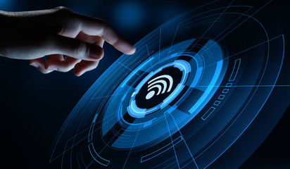 Wall Mural - free wifi network signal technology internet concept