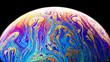 Abstract colorful planet on black background