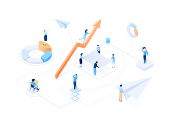 Wall Mural - business growth - modern colorful isometric vector illustration