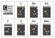 Guitar chord in the key of C major, vector