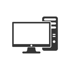 Leinwandbilder - PC icon template color editable. PC symbol vector sign isolated on white background. Simple logo vector illustration for graphic and web design.