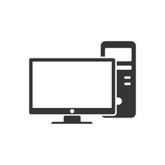 Leinwandbilder - PC icon template color editable. PC symbol vector sign isolated on white background. Simple logo vector illustration for graphic and web design.
