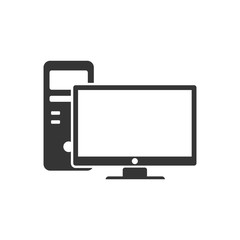 Leinwandbilder - PC icon template color editable. PC symbol vector sign isolated on white background. Simple logo vector illustration for graphic and web design.