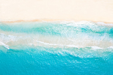 Wall Mural - Aerial view from drone on tropical island with turquoise caribbean sea