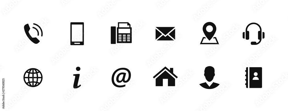 Set of contact icons - obrazy, fototapety, plakaty 