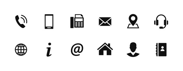 set of contact icons