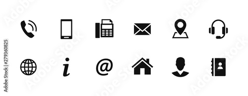 Fototapete Set of contact icons